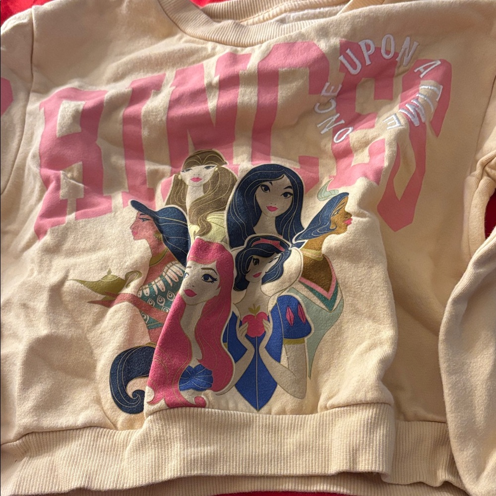 Disney Princess Cream Sweatshirt small 6/6X